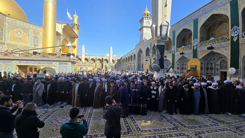 گزارش تصویری تشیع پیکر مطهر همسر حضرت حجت السلام و المسلمین محمد مهدی نجف ریاست مرکز در عتبات عالیات